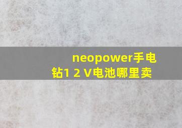 neopower手电钻1 2 V电池哪里卖